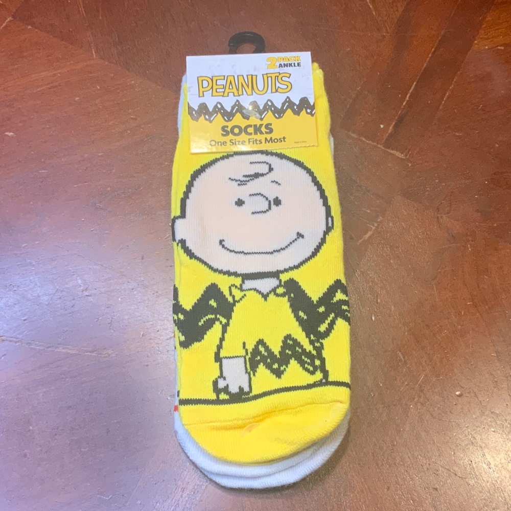 Peanuts Yellow Charlie Brown & Snoopy Ankle Socks 2 pack